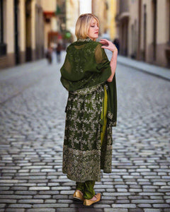 Georgette Embroidered Olive Green Anarkali / Gown Georgette Embroidered Olive Green Anarkali / Gown