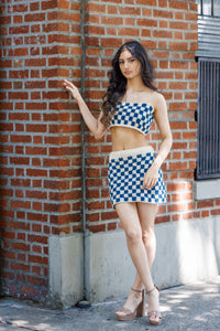 Ruchi's Handmade Crochet Checkered Crop Top & Skirt