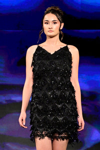 Black Embellished Mini Dress