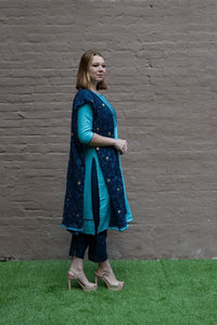 Fancy Cotton Silk Embroidered Pale Turquoise Salwar Kameez