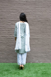 Fancy Cotton Silk Embroidered Oslo Grey Salwar Kameez