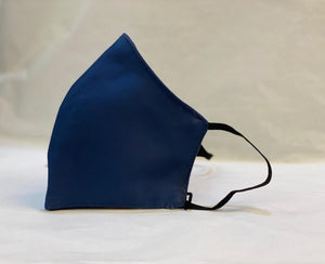Unisex Designer Silk Plain Independence Blue Cloth Face Masks