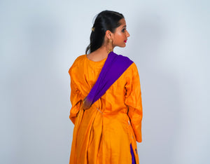 Cotton silk Light Orange Embroidered Salwar Kameez