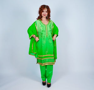 Mint Green Embroidered Salwar Kameez