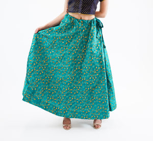 Silk Heavy Embroidered Sea Green Lehenga Skirt