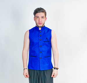 Bright Blue Silk Modi Vest