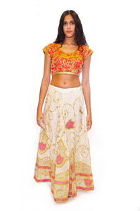 Ivory with Gold Embroidery Lehenga Skirt