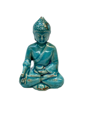 Ceramic Teal Blue Buddha (Meditation)