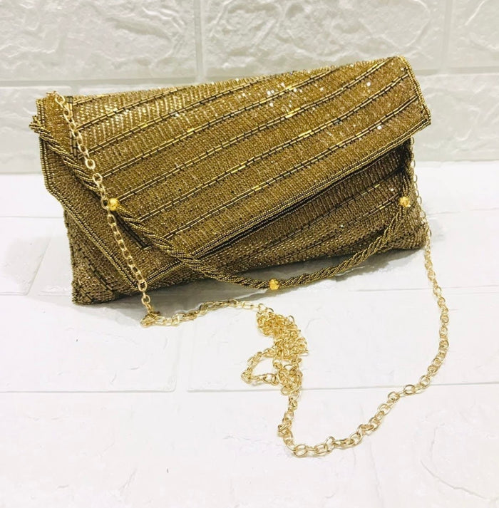 Gold Clutch Sling Bag