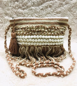 Rustic pink Knitted Sling Bag