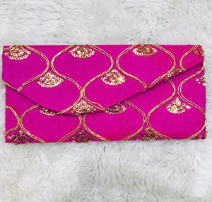 Pink with Gold Embroidery Wallet