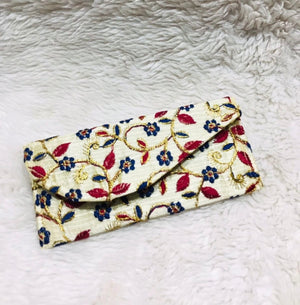 Ivory with floral Embroidery Wallet