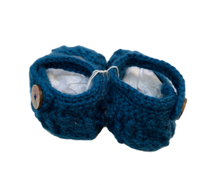 Blue Crochet Baby Booties