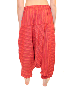 Imperial Red Striped Cotton Harem Pants