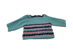 Crochet Blue Sea Foam Baby Sweater
