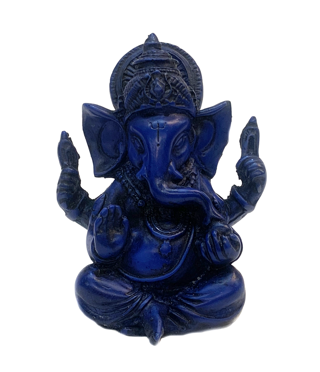 Handmade Royal Blue Raisin Ganesha Statue