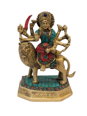 Durga statue with mosaic decoration