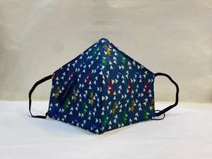 Unisex Designer Berry Blue Abstract Triangle Pattern Cloth Face Masks