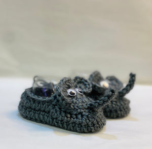 Crochet Grey Elephant Baby Booties
