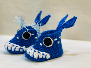Handmade Crochet Blue Whale Baby Booties