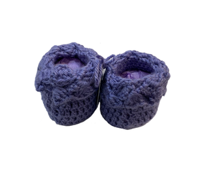 Purple Crochet Baby Booties