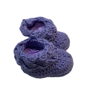 Purple Crochet Baby Booties