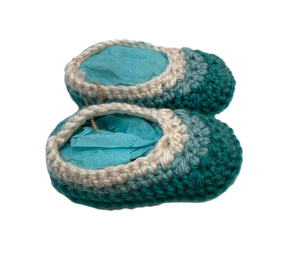 Crochet Tri Color Baby Booties