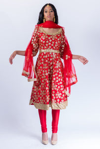 Fancy Heavy Embroidered Candy Apple Red Salwar Kameez