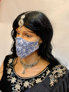 Unisex Designer Blue on white Printed Cloth Face Masks