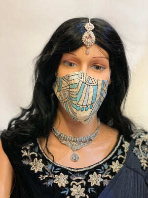 Unisex Designer Beige Printed Cloth Face Masks