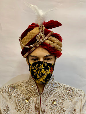 Unisex Designer Black Printed Cloth Face Masks