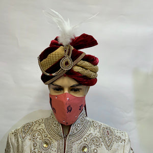 Unisex Designer Fire Brick Red Printed Cloth Face Masks