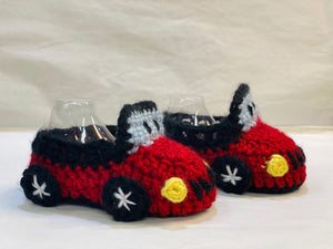 Ruchi's Handmade Crochet Red Car Baby Booties