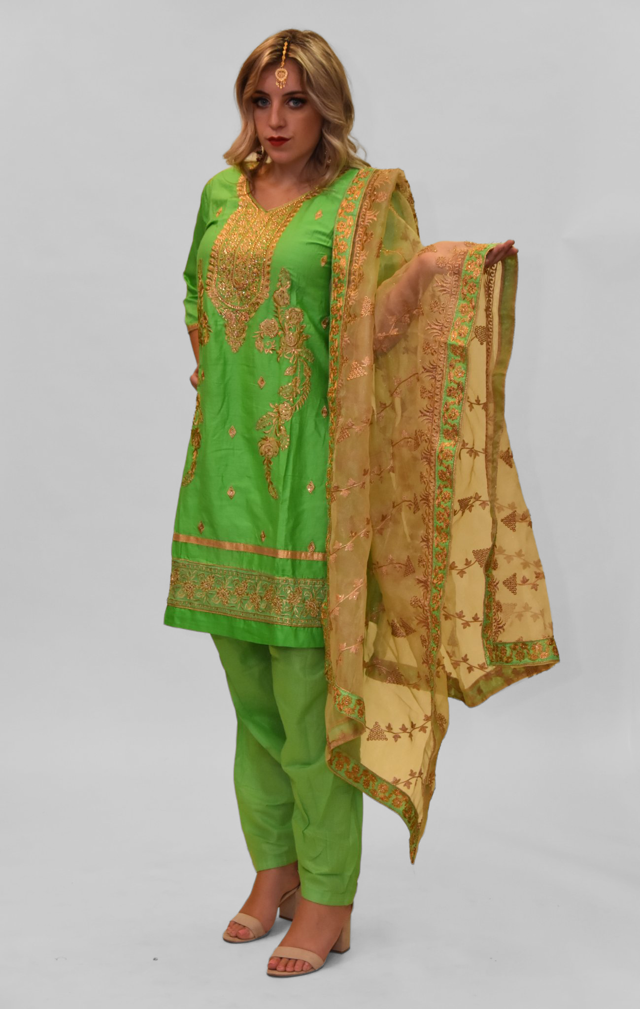 Designer Green Salwar Kameez Pant Suit In Georgette EXMAY52 –  ShreeFashionWear