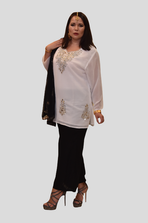 Trendy Top Lucknowi Handmade Chikankari Work Fancy Style White Cotton Short  Kurti for Women, Ethnic Festive Wear Dress, FREE SHIPPING - Etsy