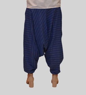 Unisex Cotton Dutch Boy Blue Striped Harem pants