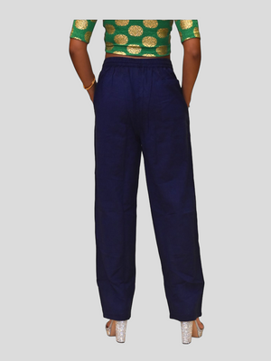 Unisex Cotton Space Blue Straight  pants