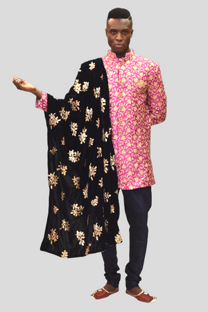Silk Heavy Embroidered Hot Pink Sherwani  / Jacket