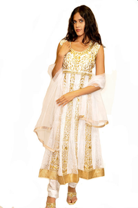 White Gold Anarkali Heritage India Fashions