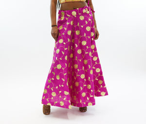 Silk Fuchsia Pink Gotta Patti Work Lehenga Skirt
